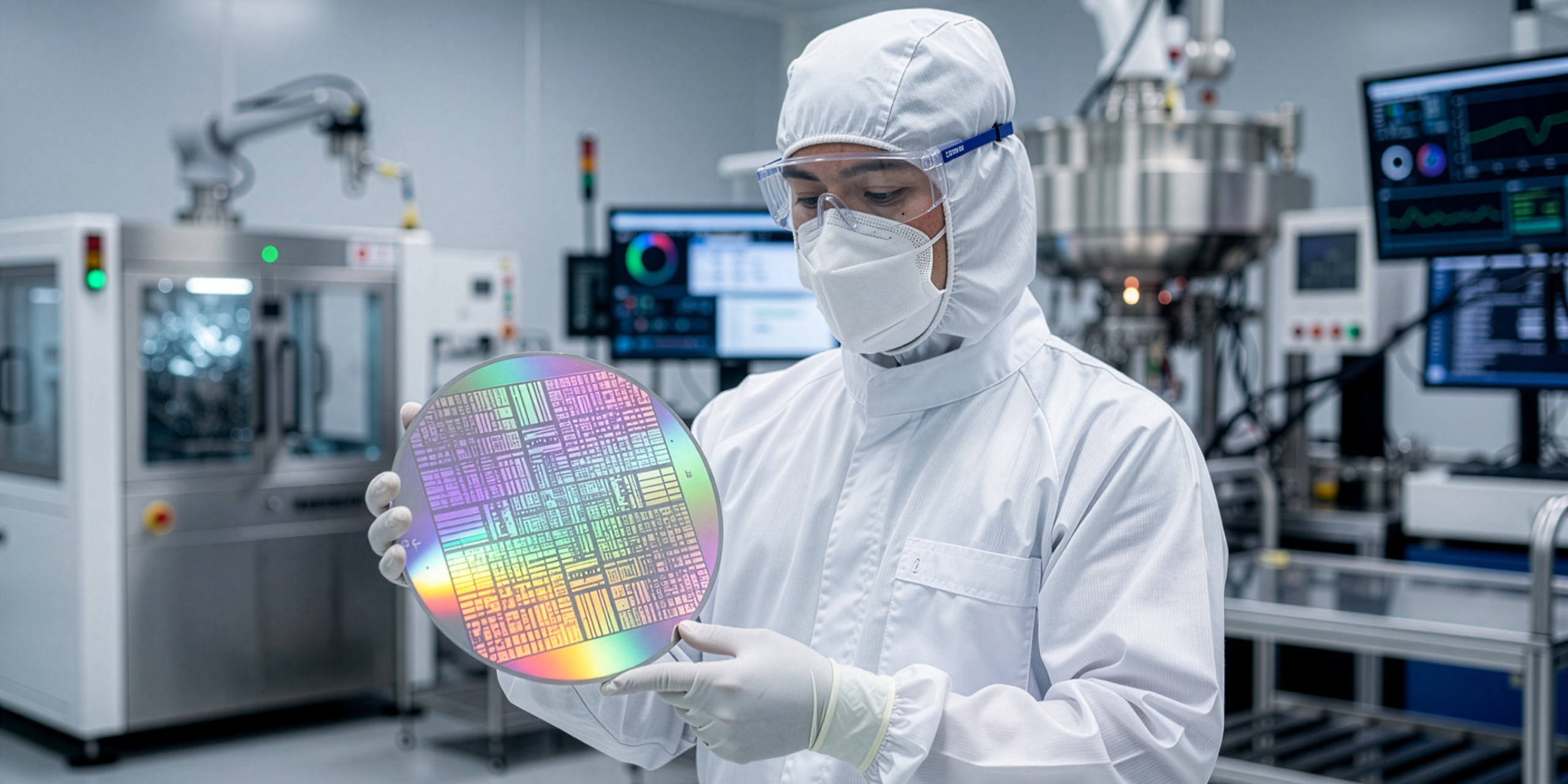 Person mit Wafer Person mit Wafer