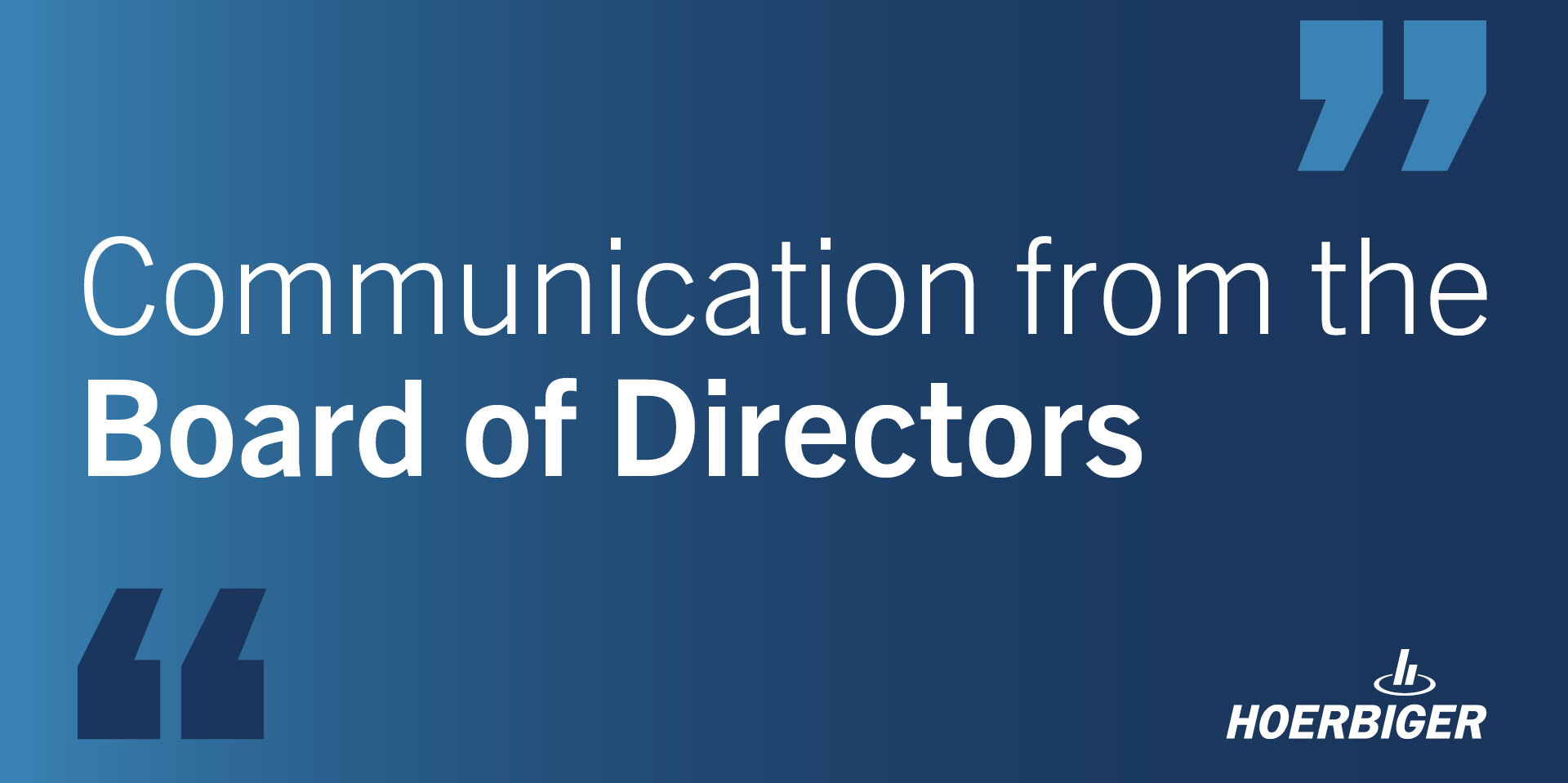 Key Visual Communication from the Board of Directors